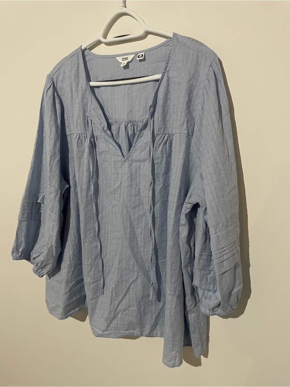 Penningtons Light Blue Cotton Peasant Tunic